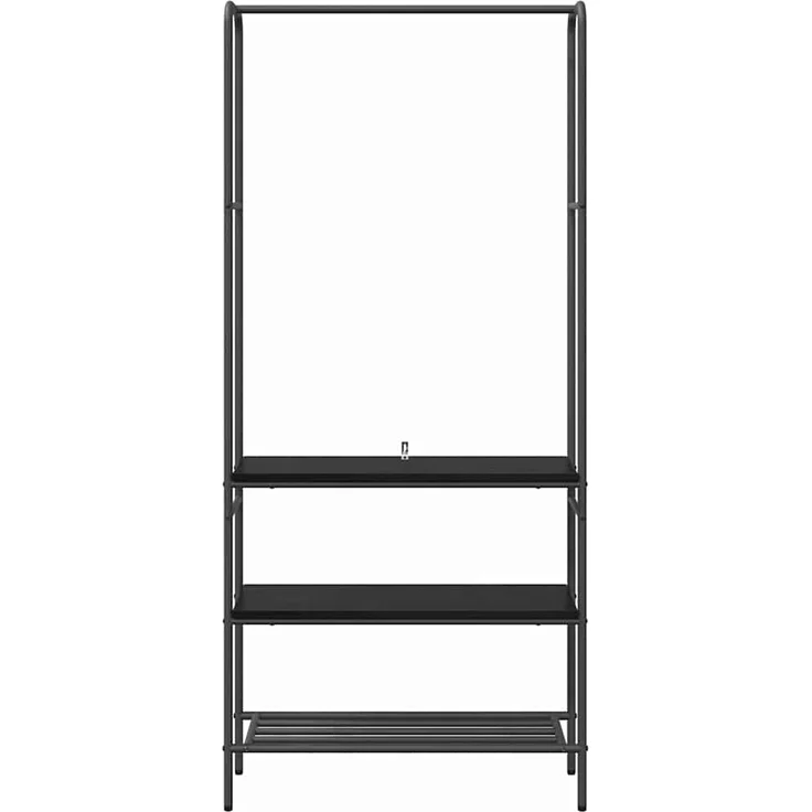 vidaXL Kleiderständer mit Regal Schwarz Eichen-Optik 77 x 30 x 171 cm 868463 – Bild 4