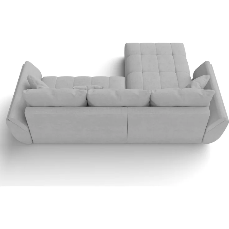 AX LIVING L Form Couch hellgrau Verciani Schlaffunktion Bettkasten 280 – Bild 6