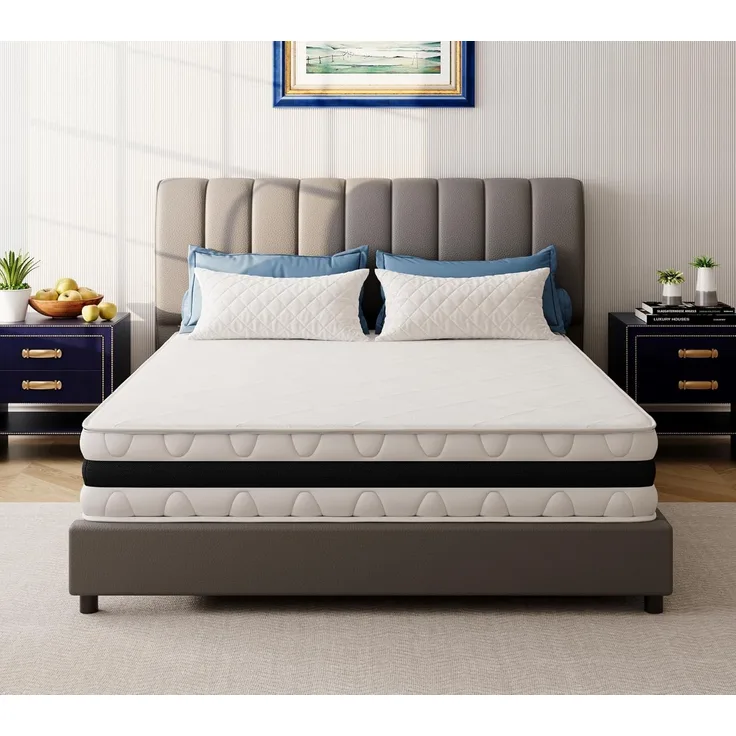 EGO HOME Matratze 140x200 cm Härtegrad H3 Taschenfederkernmatratze Höhe 23 cm Ergonomische 7 Zonen Federkernmatratze 140x200 cm mit Komfortschaum und Microfaser-Bezug für Kinder und Erwachsene