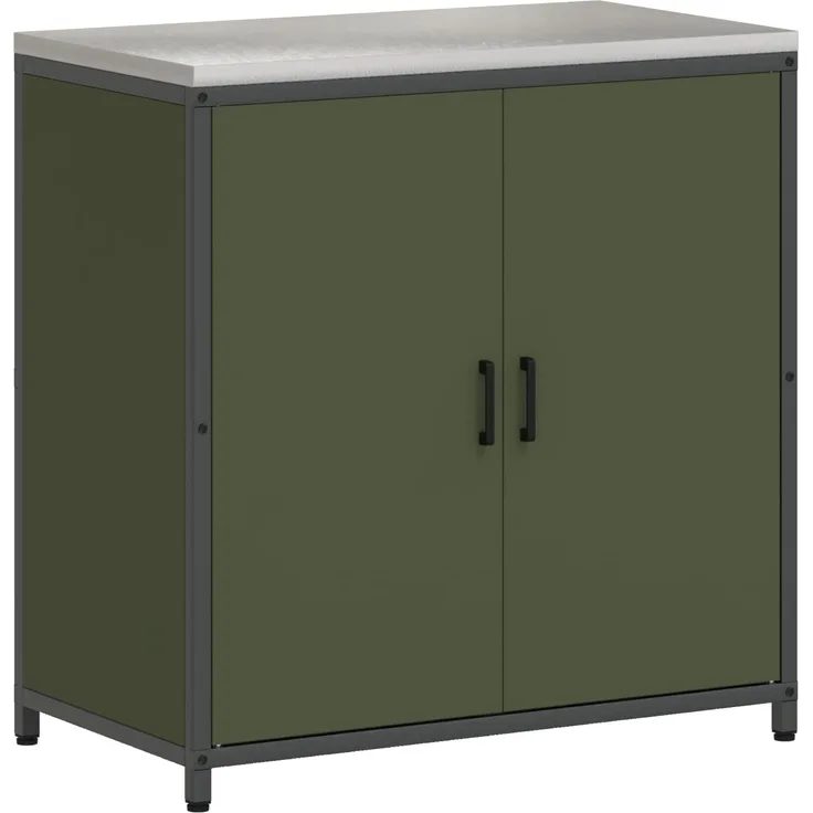 vidaXL Küchenaufbewahrung mit Regal Olive Grün 90 x 50 x 92 cm Stahl 874985