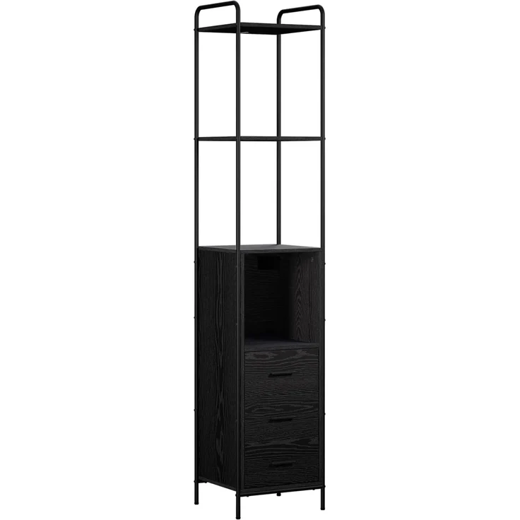vidaXL Badezimmerschrank-Set 4 stk. Schwarz Eichen-Optik 3444663 – Bild 5
