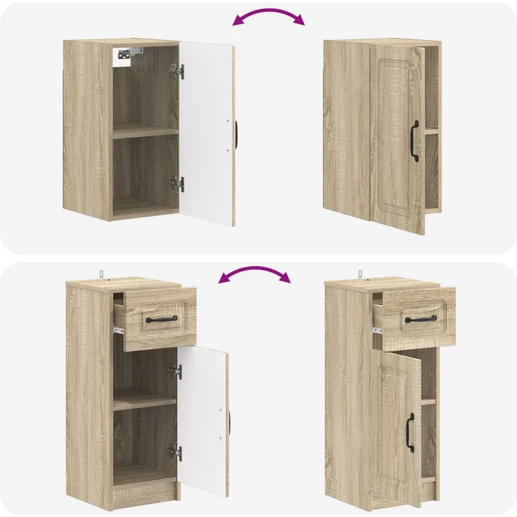 vidaXL 4-teiliges Badezimmer-Schrank-Set UTRECHT Sonoma-Eiche 3417974 – Bild 9
