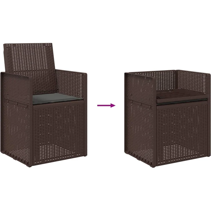 vidaXL Garten Esszimmerstühle 2 stk. Braun und Anthrazit PP 899990 – Bild 9
