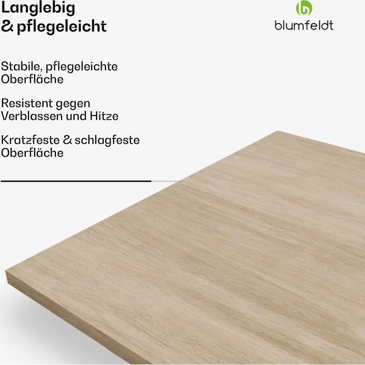 Blumfeldt Bearsdon Tischplatte 120x80 - Langlebige Holztischplatte, Kratzfest & Hitzebeständig, Ideal für Esszimmer - Modernes Kiefer-Finish, Perfekt für Industrielle & Minimalistische Räume – Bild 2