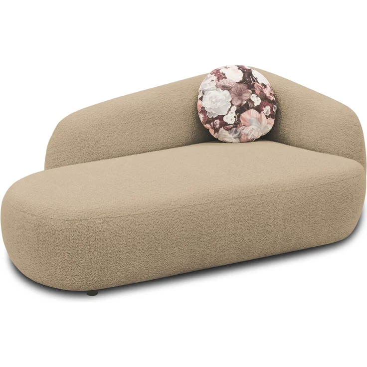 DOMO. collection Recamiere 700013, Liege mit Zierkissen, oval, Füße mit Filzgleitern, Chaiselongue, Sofa, Polstergarnitur, 183 x 105 x 75 (BxTxH), braun (taupe) – Bild 7