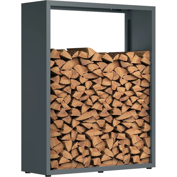 STEELSØN ‚Keid’ Kaminholzregal 150x120x42,5 cm, Brennholz Regal für innen/außen, rostfrei & wetterfest, stabil aus Metall, anthrazit – Bild 12