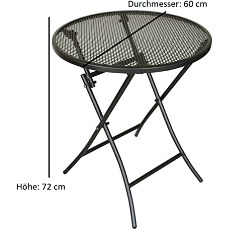 DEGAMO Bistrotisch MOCCA (1-St), 60cm rund, Streckmetall eisengrau, klappbar – Bild 2