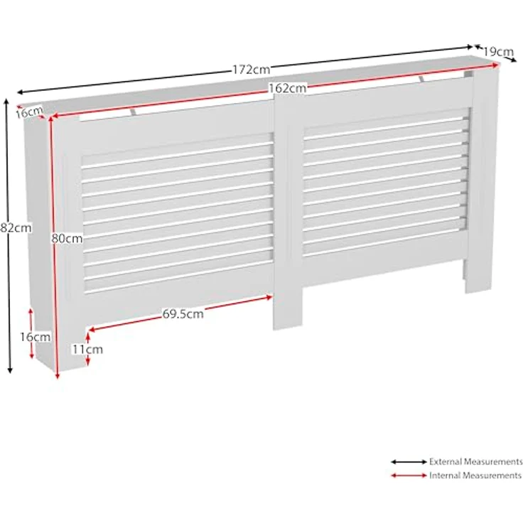 Vida Designs Milton Heizkörper, weiß Moderner MDF lackiert, Schrank, extra groß – Bild 4