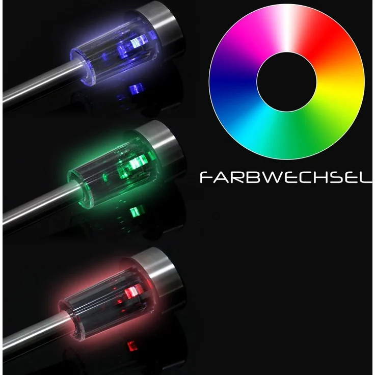 monzana LED Solarleuchte, Solarlampe, Solarlampe Außen Garten LED Farbwechsel IP44 Edelstahl 8er Set – Bild 2