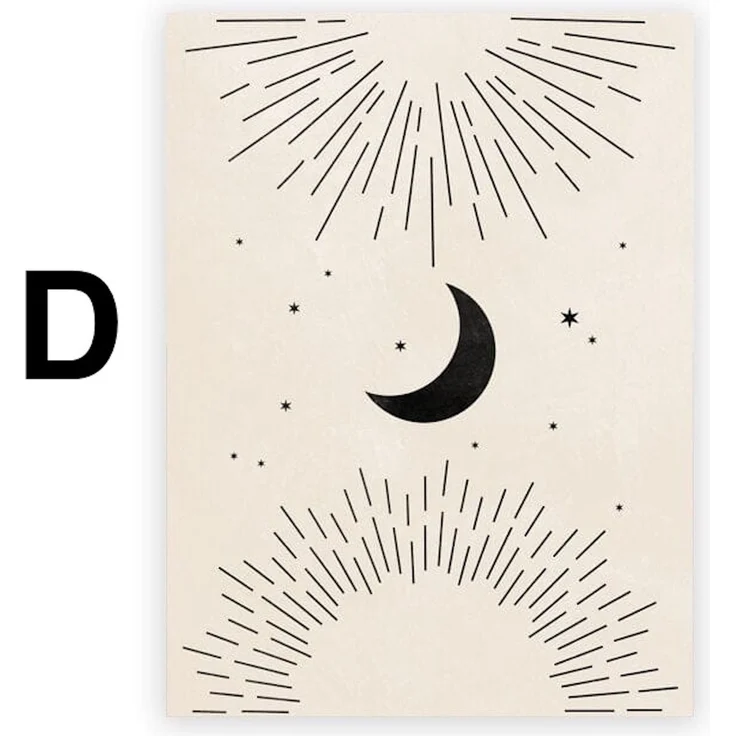 Poster Mond Sterne Gold Schwarz als Deko Print Ohne Rahmen - G / 40x50 cm – Bild 6