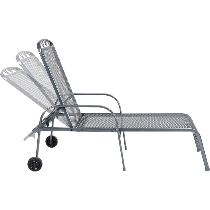 greemotion Rollliege Toulouse, aus Stahl im Streckmetall-Design, ca. 190 x 56 x 70 cm, Eisengrau – Bild 3