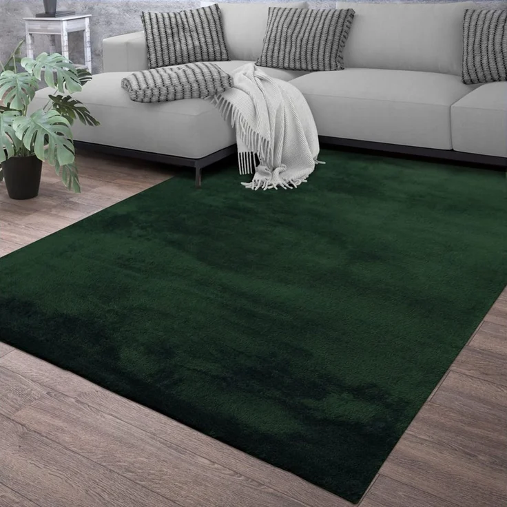 TT Home Teppich Diele, Esszimmer, Flur, Schlafzimmer, Wohnzimmer, Rechteckig, Höhe: 14 mm, Wohnzimmer Kurzflor Einfarbig Modernes Design Waschbar – Bild 5