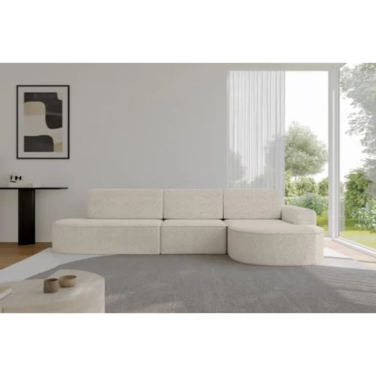 ALTDECOR Ecksofa MARI L2-S, L-Form Couch mit Schlaffunktion und Bettkasten, modern und stabil, grau – Bild 2