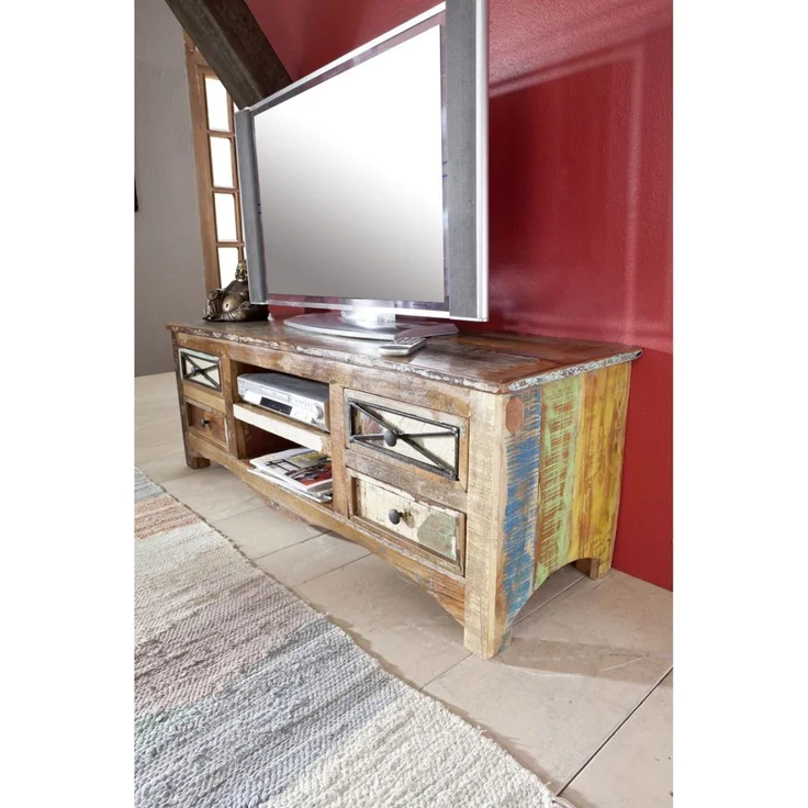 TV-Board Altholz 140x45x50 mehrfarbig lackiert NATURE OF SPIRIT #01 – Bild 3