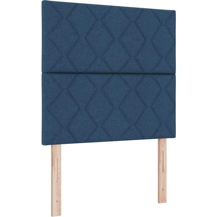 vidaXL Boxspringbett mit LED-Lichtleisten Blau 120 x 200 cm Stoff 3342941 – Bild 2