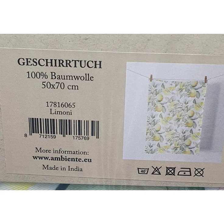 Ambiente® Geschirrtuch Limoni, (1-tlg, 1-teilig), Geschirrtücher ca. 50x70cm Baumwolle – Bild 4