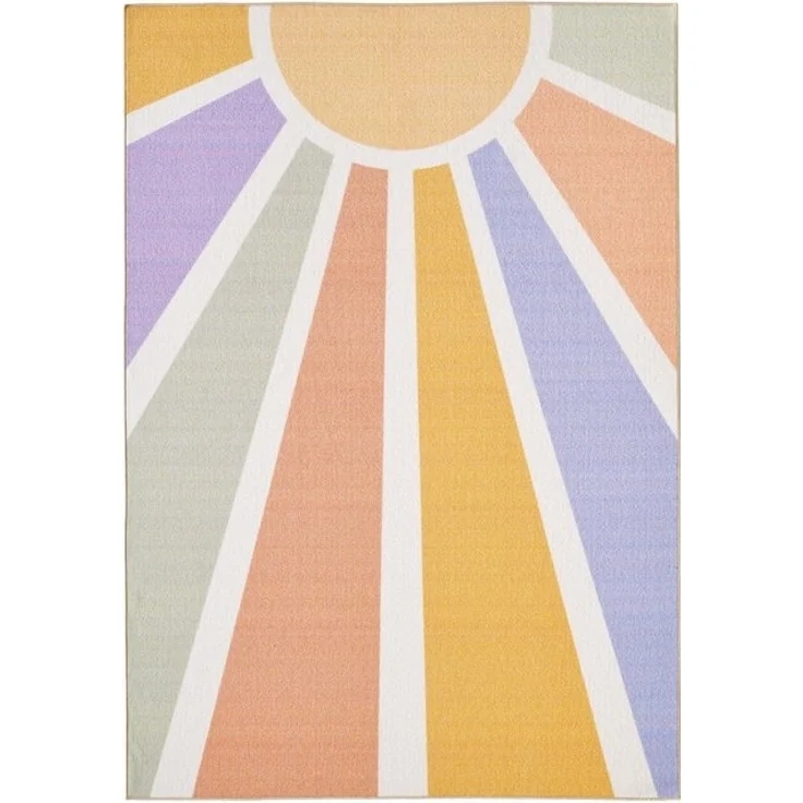SIMPEX24 Teppich Sonnenstrahlen, Rechteckig, Höhe: 7 mm, Jungen-Mädchen Babyzimmer Teppich Kinderzimmer – Bild 4