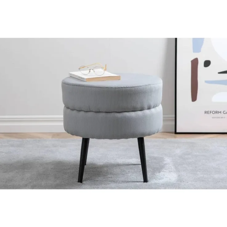 Venture Home Hocker Pot 40x40x40 cm Kord Schwarz und Grau 444797