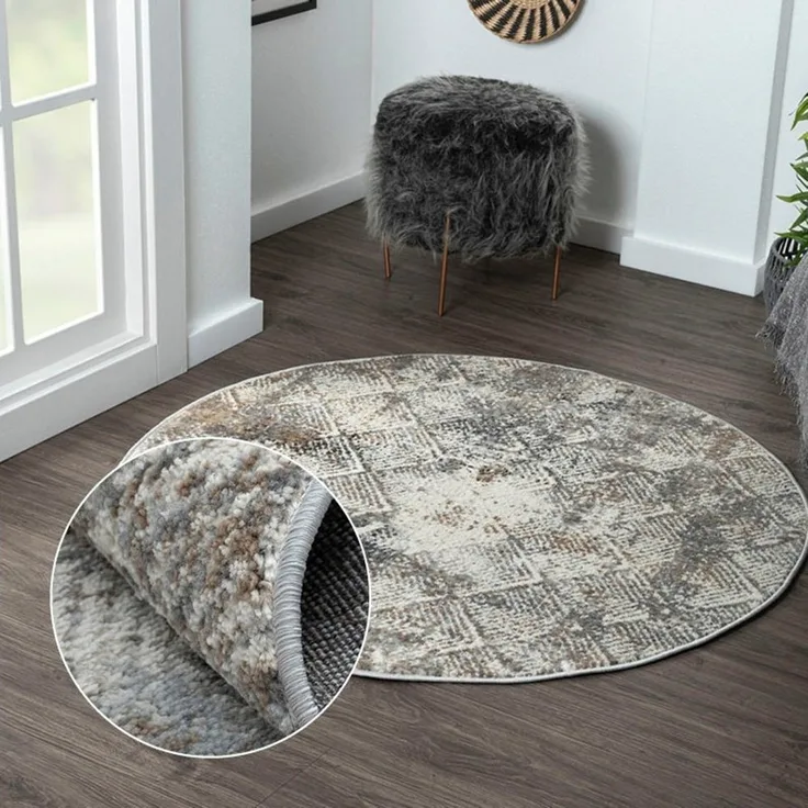 Myflair Möbel & Accessoires Teppich My Heart, rund, Höhe: 8 mm, Kurzflor, Scandi-Design, besonders weich durch Microfaser