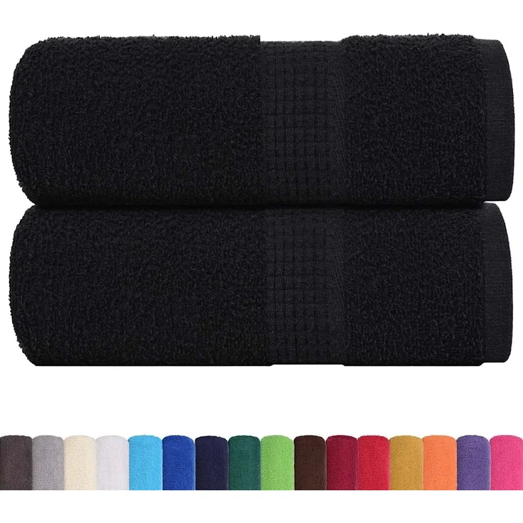 vidaXL Waschtücher FROGN 2 Stk. Schwarz 30x30 cm 360 g/m² 136944 – Bild 1