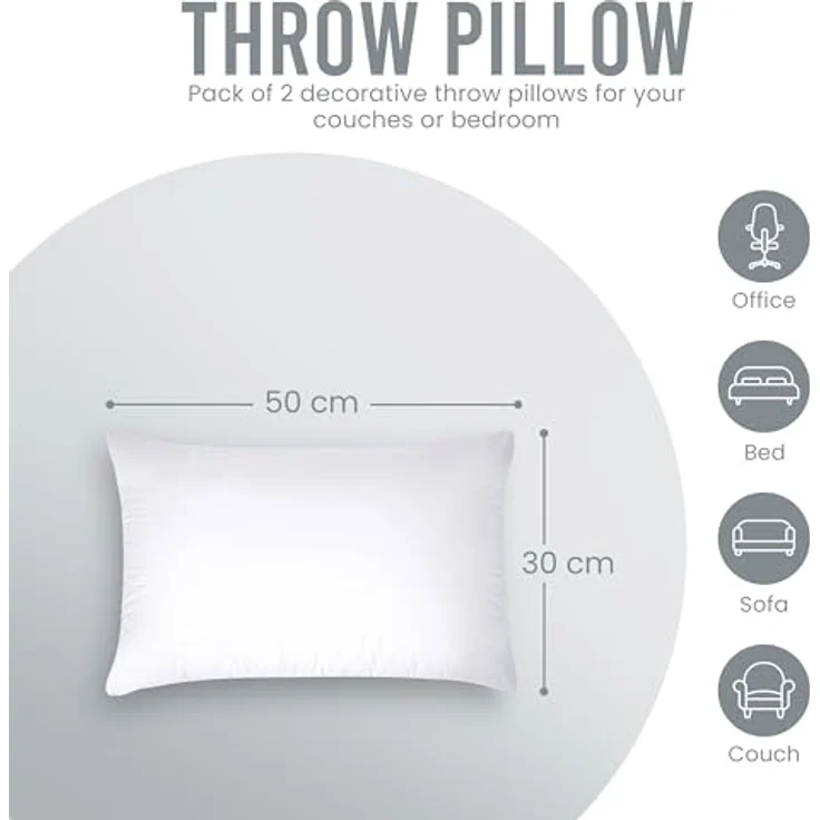 Utopia Bedding 2er Set Kissenfüllung 30x50 cm, Innenkissen Füllkissen Kopfkissen Sofakissen (Weiß) – Bild 3