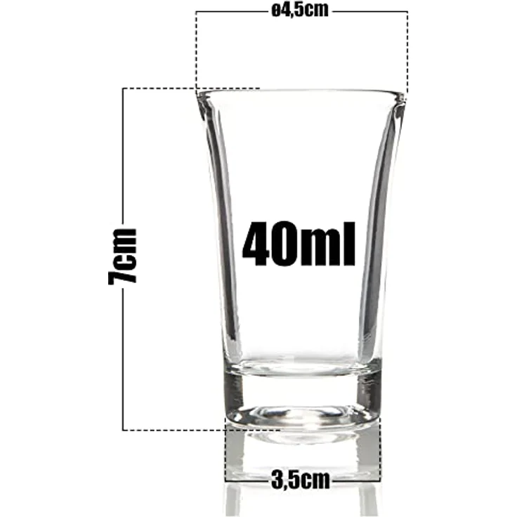 BigDean 12 Stück Schnapsgläser 4cl – Shotgläser in Gastro-Qualität & Geschenkbox – Bild 4