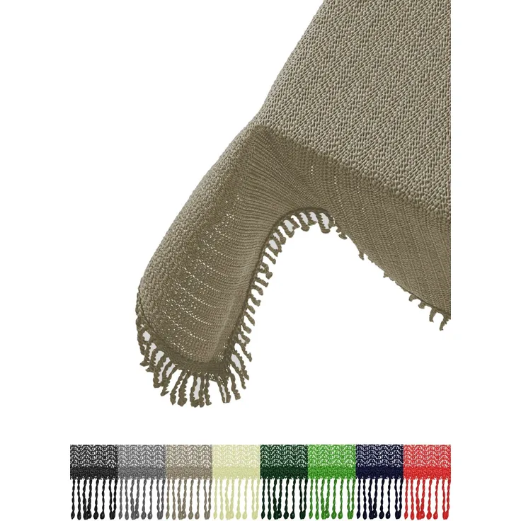 Brandsseller Gartentischdecke 110x140 cm Tischdecke mit Fransen Outdoor Tischtuch rechteckig Weichschaum für Garten, Terrasse, Balkon wetterfest rutschfest - Cappuccino