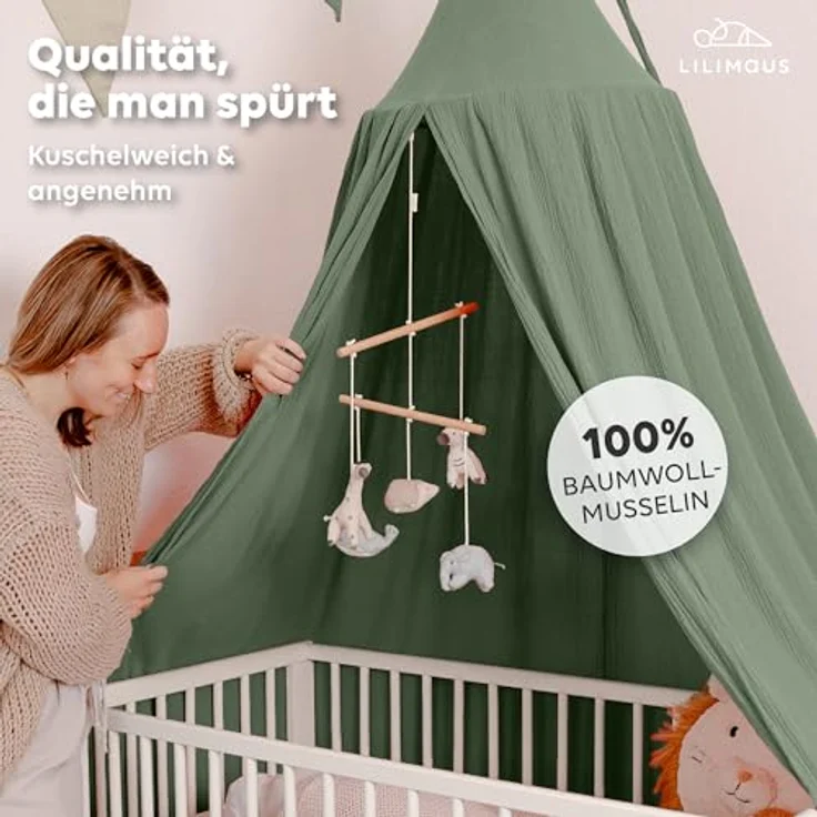 lilimaus Betthimmel Hochwertiger Baldachin Betthimmel für Baby- und Kinderbetten, Hochwertiger Betthimmel für Babybett, Kinderbett oder Kuschelecke – Bild 3
