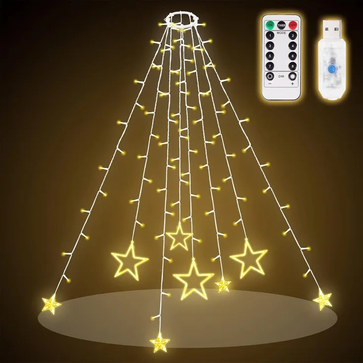 SALCAR 1,5m Christbaumbeleuchtung mit Ring