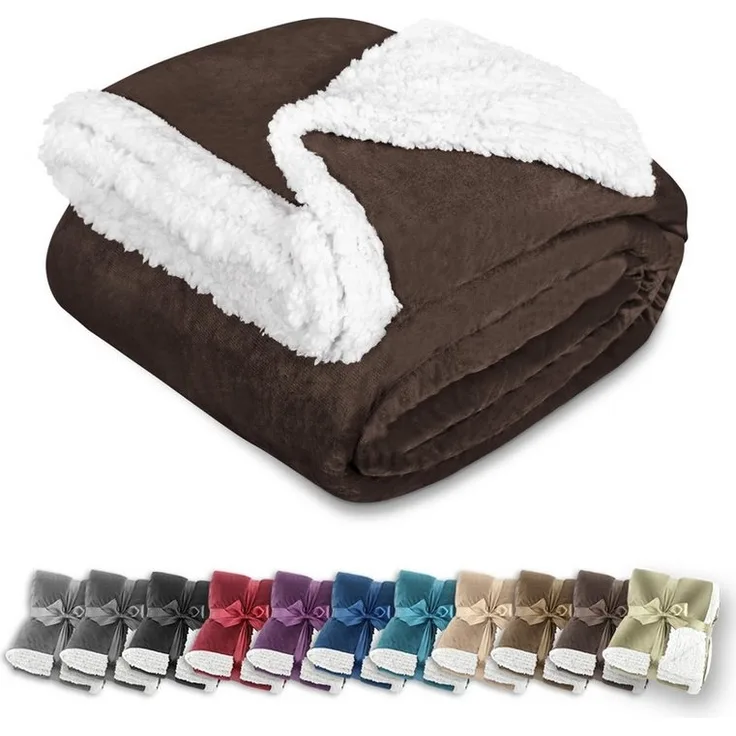 Wohndecke in Lammfell-Optik Kuscheldecke weich & flauschig - Sherpa Fleecedecke, Gräfenstayn, Warme Wolldecke & Sofaüberwurf Tagesdecke für Couch & Sofa