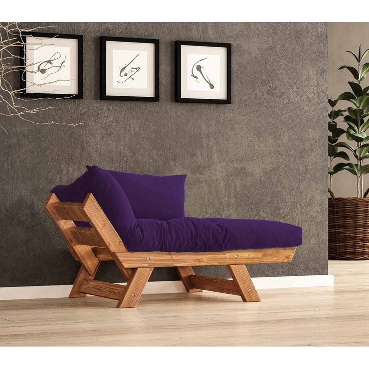 Skye Decor 'CPT8157-140' Garten-Sessel, Teak / Lila, 108-140 x 75 cm – Bild 2