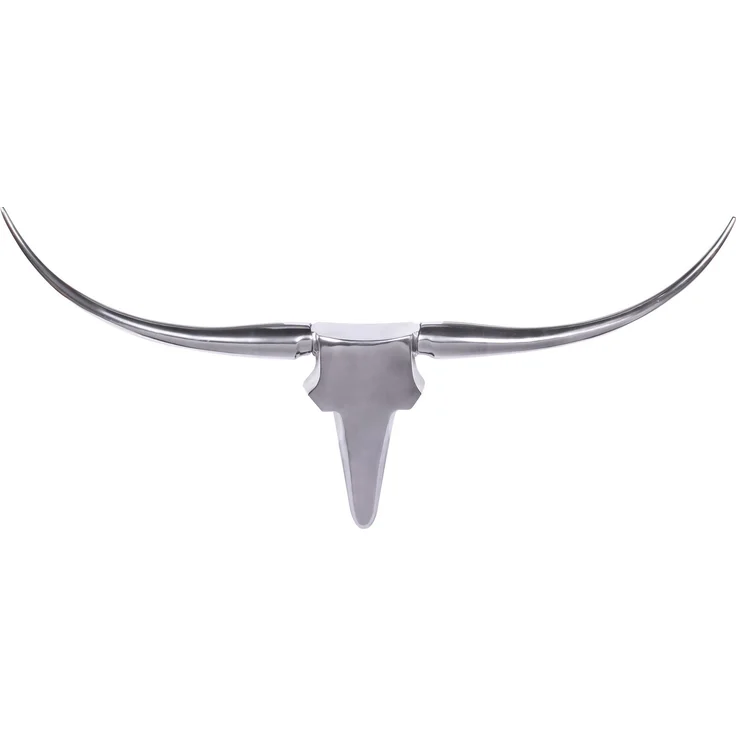 FINEBUY Wanddekoobjekt FB37874 (Deko Hirschgeweih Aluminium 125 cm Silber modern), Wanddeko Metall Design Hirschkopf Geweih Wand groß – Bild 6
