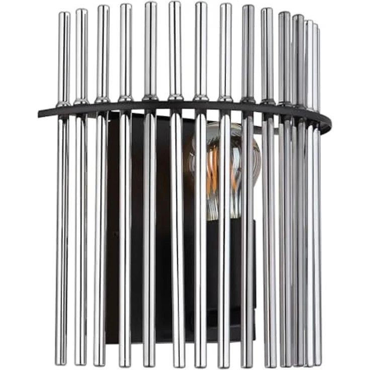 Wandleuchte, Metall, Glas, rauchfarben – Bild 5