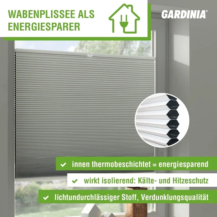 Gardinia Waben-Verdunklungsplissee weiß Concept – Bild 10