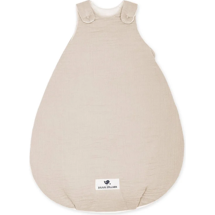Julius Zöllner Babyschlafsack Musselin, 100% Musselin-Baumwolle / Füllung: Vlies aus 100% Polyester sand, 56/62 – Bild 1