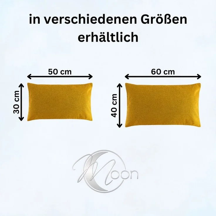 MOON Heimtextilien Kissenhülle 2er Pack Kissenbezug versch. Größen Polyester Reißverschluss Moon, Leinen-Optik – Bild 3