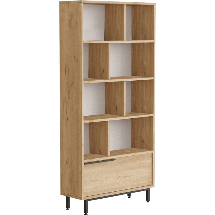 Calicosy Bibliothek mit 1 geschlossenem Fach Dekor Walnussholz L83,9 cm - Dunkles Holz – Bild 3