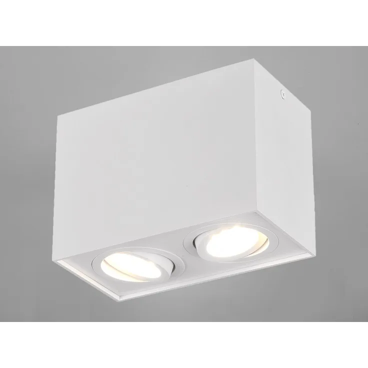 Deckenstrahler BISCUIT eckig 2-flammig Weiß, Breite 17cm