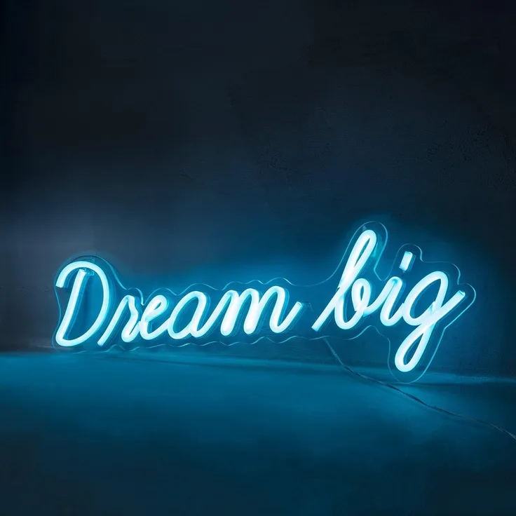 Lights4fun LED Wandleuchte LED Neon Leuchtschriftzug Dream Big
