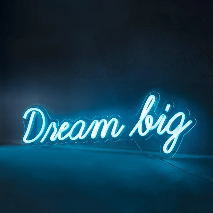 Lights4fun LED Wandleuchte LED Neon Leuchtschriftzug Dream Big – Bild 1