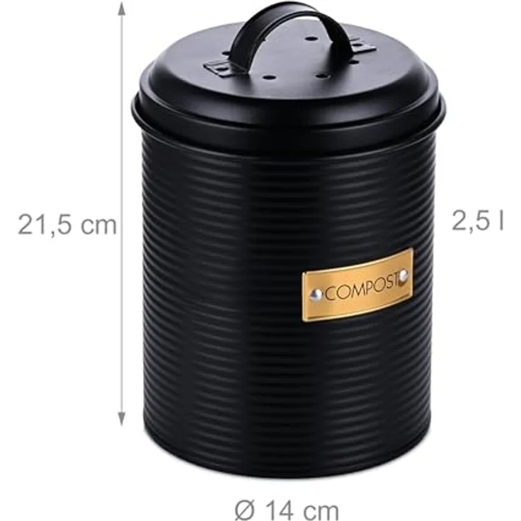 Relaxdays Komposteimer mit Geruchsfilter 2,5 Liter – Bild 5