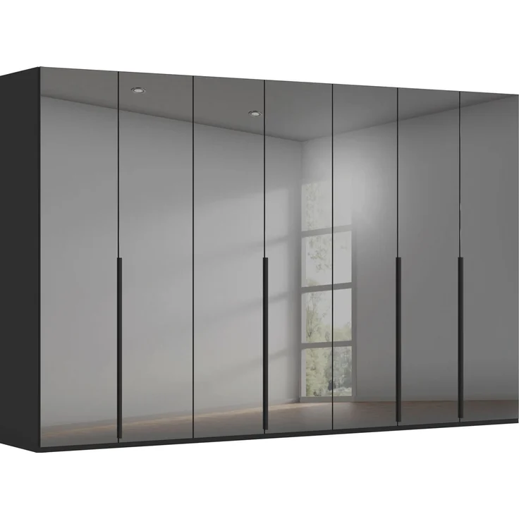 rauch Kleiderschrank Drehtürenschrank Schrank Garderobe Wäscheschrank BESTSELLER MONTCLAR (3 Ausstattungen BASIC/CLASSIC/PREMIUM (SOFT-CLOSE), Breiten 201-400 cm) Front in Glas/Hochglanz/Dekor/Grauspiegel in 5 Breiten MADE IN GERMANY – Bild 2