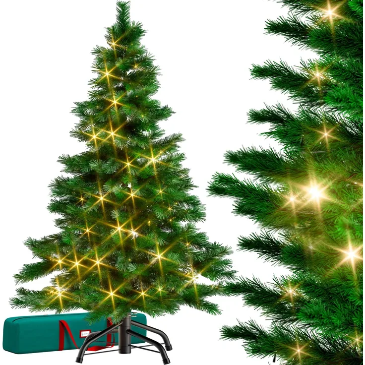 Casaria Künstlicher Weihnachtsbaum, 150 cm inkl. LED Lichterkette