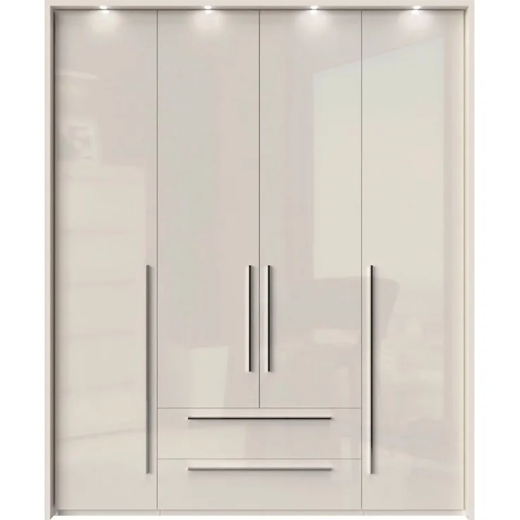Places of Style Kleiderschrank Piano beige, UV lackiert, hochglänzend, in vielen Breiten mit 2 Schubladen
