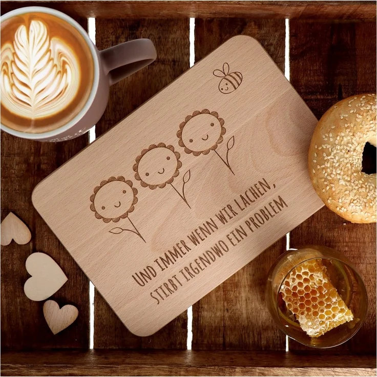 Spruchreif® Frühstücksbrett Frühstücksbrettchen aus Holz mit Gravur · Geschenk zum Geburtstag – Bild 1