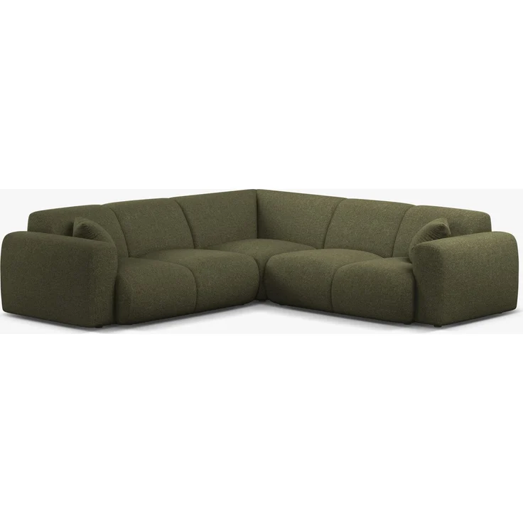 Micadoni Ecksofa Molino 5-Sitzer Chenille Eden Grün – Bild 1