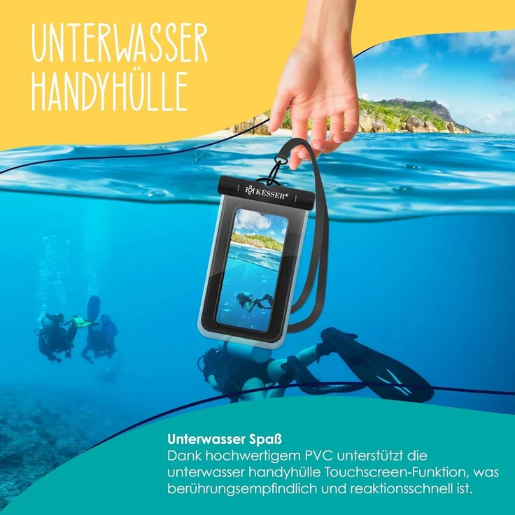 KESSER® Strandmatte klappbar mit verstellbarer Rückenlehne, Strandliege faltbar mit Tragegurt, wasserdichter Handyhülle & Aufbewahrungstasche, Sonnenliege für Strand Garten Terrasse, Liegematte 130Kg Grau, 2er Set / 50W – Bild 7