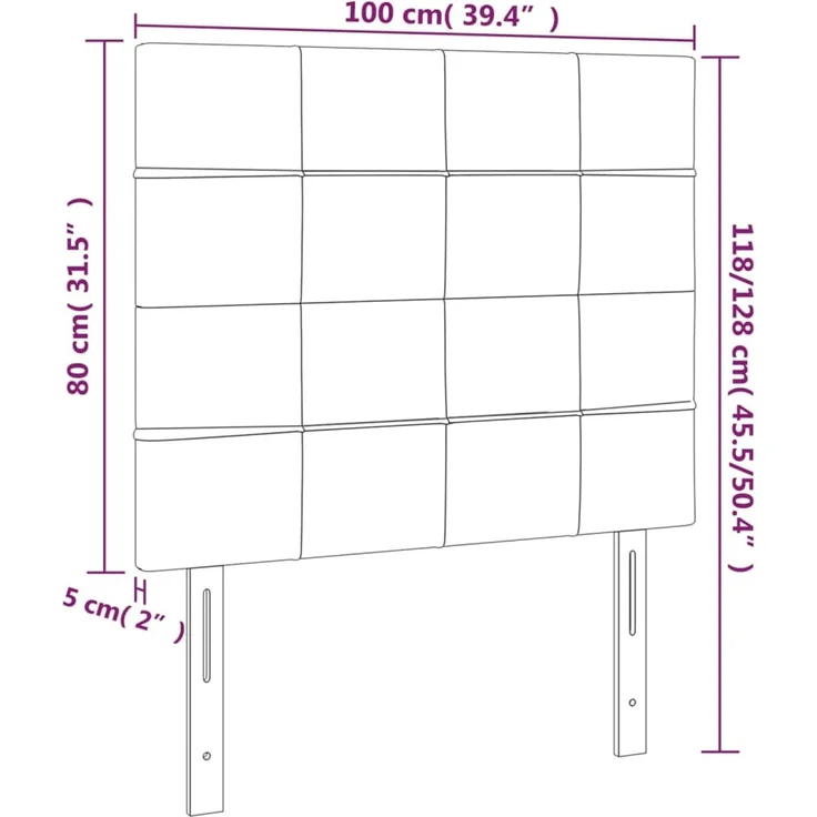 vidaXL Kopfteile 2 Stk. Schwarz 100 x 5 x 78/88 cm Samt 3116376 – Bild 8