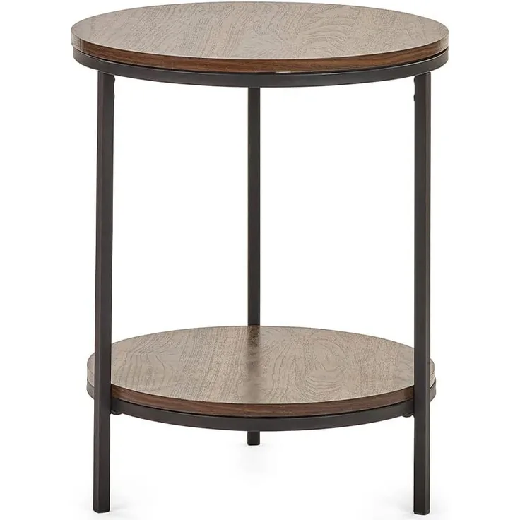 Julian Bowen Tribeca Runder Lampentisch mit Ablage - Walnuss