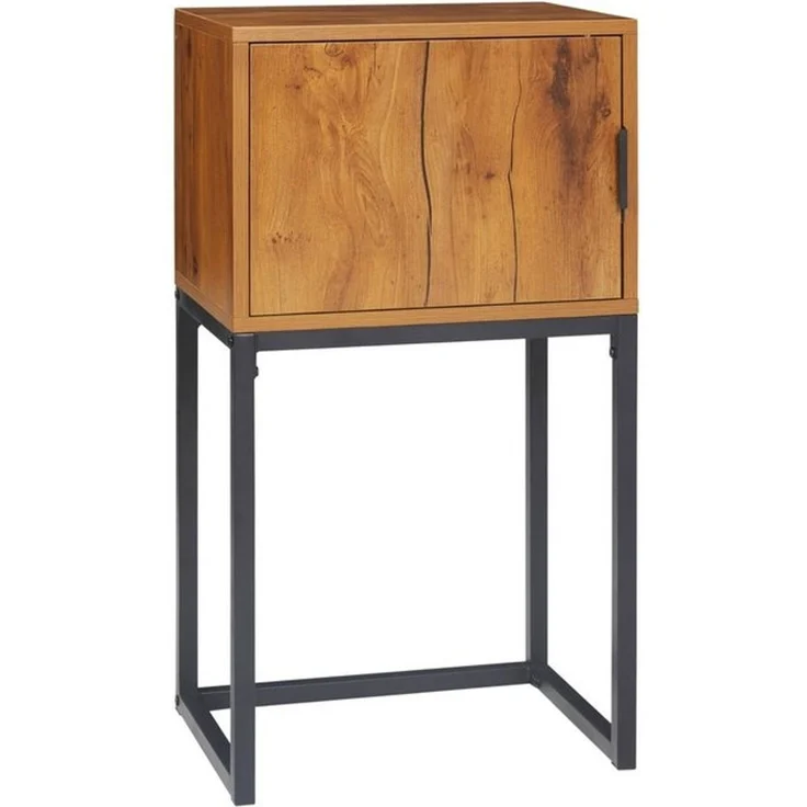 HOMCOM Konsolentisch mit Stauraum, Sofatisch Flurtisch im Industriedesign, Beistelltisch (Couchtisch, 1-St, Beistelltisch), Stahl, Natur, 40 x 30 x 76 cm – Bild 4